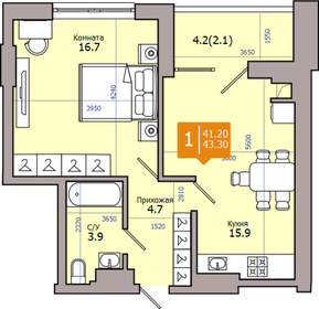 43,6 м², 2-комнатная квартира 4 600 000 ₽ - изображение 48