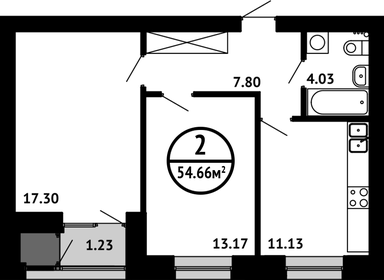 56,3 м², 2-комнатная квартира 8 600 000 ₽ - изображение 26