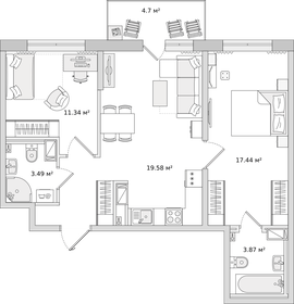 56,2 м², 2-комнатная квартира 18 652 218 ₽ - изображение 18