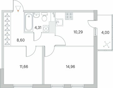 Квартира 50 м², 2-комнатная - изображение 1