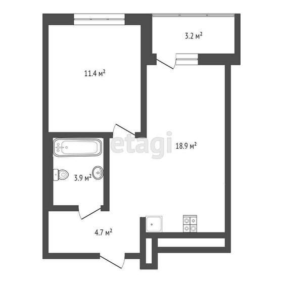 42 м², 1-комнатная квартира 6 200 000 ₽ - изображение 7