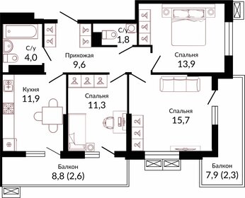 73,3 м², 3-комнатная квартира 9 470 360 ₽ - изображение 10