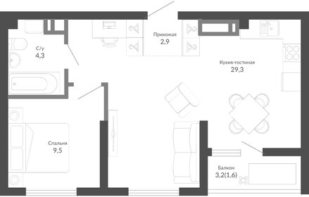 43,2 м², 1-комнатная квартира 10 300 000 ₽ - изображение 41