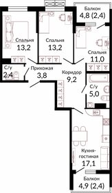 79,6 м², 3-комнатная квартира 10 387 800 ₽ - изображение 10