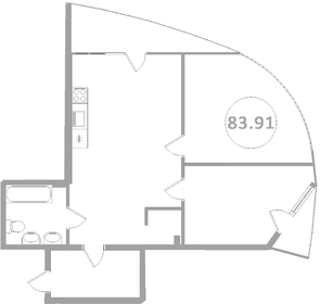 Квартира 107,7 м², 2-комнатная - изображение 1