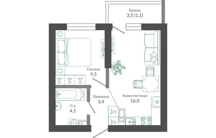 34 м², квартира-студия 15 200 000 ₽ - изображение 56