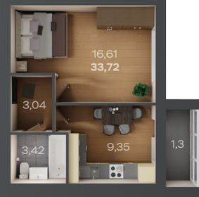 32,1 м², 1-комнатная квартира 2 408 000 ₽ - изображение 12