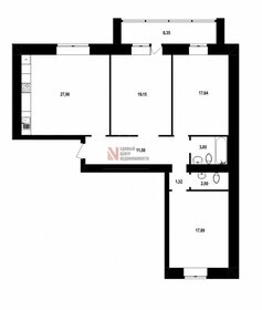 Квартира 96,5 м², 3-комнатная - изображение 1