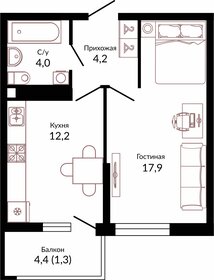 38,4 м², 1-комнатная квартира 7 104 001 ₽ - изображение 23