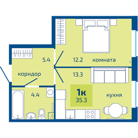 32,9 м², 1-комнатная квартира 3 560 000 ₽ - изображение 74
