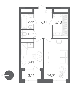 40 м², 1-комнатные апартаменты 5 450 000 ₽ - изображение 3