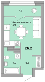 26,6 м², квартира-студия 4 466 000 ₽ - изображение 18