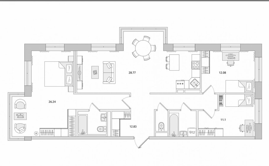 99,4 м², 3-комнатная квартира 23 956 000 ₽ - изображение 39