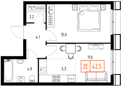 41,4 м², 2-комнатная квартира 13 191 082 ₽ - изображение 42