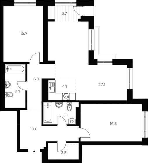 98 м², 3-комнатная квартира 15 000 000 ₽ - изображение 1