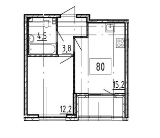 Квартира 37,6 м², 1-комнатная - изображение 1