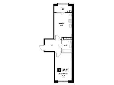 46,6 м², 1-комнатная квартира 4 520 200 ₽ - изображение 55