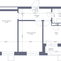 Квартира 57,7 м², 2-комнатная - изображение 3