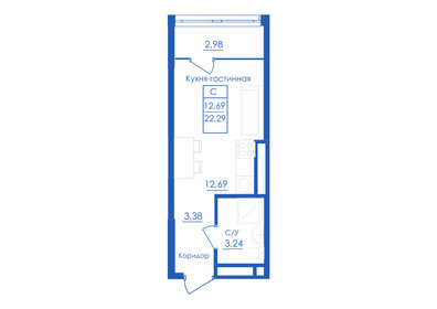 24,9 м², 1-комнатная квартира 2 700 000 ₽ - изображение 42
