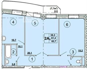 64,4 м², 3-комнатная квартира 6 100 000 ₽ - изображение 75