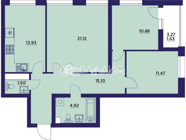 79,7 м², 3-комнатная квартира 11 200 660 ₽ - изображение 22