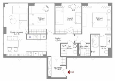 Квартира 91 м², 4-комнатная - изображение 1