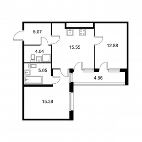 Квартира 60,4 м², 2-комнатная - изображение 1