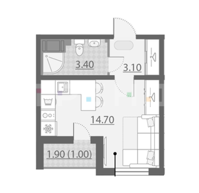 Квартира 22,2 м², студия - изображение 2