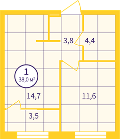 36,3 м², 1-комнатная квартира 5 180 000 ₽ - изображение 41