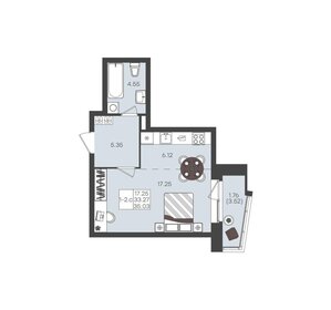 Квартира 35 м², 1-комнатная - изображение 1