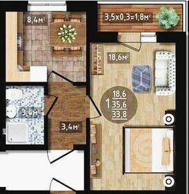 35,3 м², квартира-студия 3 200 000 ₽ - изображение 38