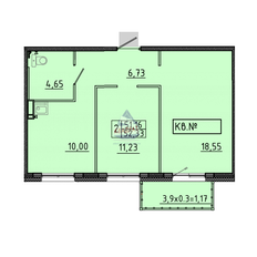 Квартира 52,3 м², 2-комнатная - изображение 1