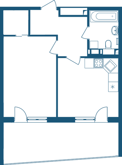 58,8 м², 1-комнатные апартаменты 21 394 340 ₽ - изображение 1