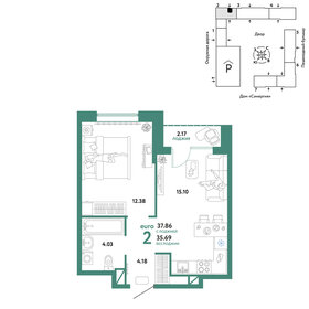 Квартира 37,9 м², 2-комнатная - изображение 1