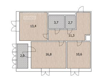 Квартира 60 м², 2-комнатная - изображение 1