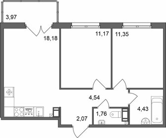 Квартира 54,7 м², 2-комнатная - изображение 1