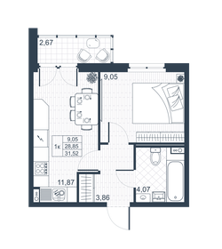 30,1 м², 1-комнатная квартира 3 884 190 ₽ - изображение 78