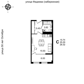 Квартира 28,3 м², студия - изображение 1