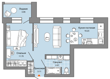 34 м², 1-комнатная квартира 5 715 400 ₽ - изображение 31