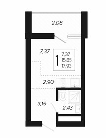 Квартира 18 м², студия - изображение 1