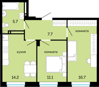 56 м², 2-комнатная квартира 7 500 000 ₽ - изображение 97