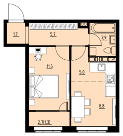 37,5 м², 2-комнатная квартира 4 818 750 ₽ - изображение 11