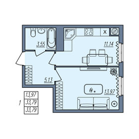 46 м², 1-комнатная квартира 5 100 000 ₽ - изображение 79