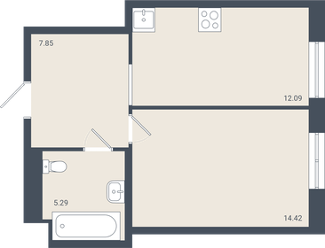 44 м², 2-комнатная квартира 4 200 000 ₽ - изображение 105