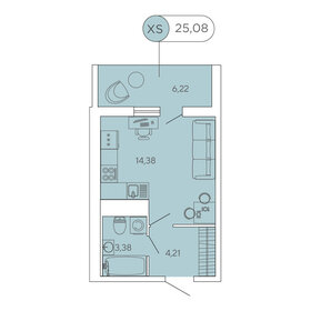 24,5 м², квартира-студия 4 300 000 ₽ - изображение 49