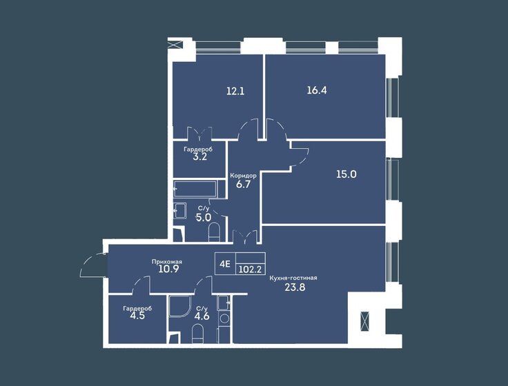 102,2 м², 4-комнатная квартира 44 000 000 ₽ - изображение 1