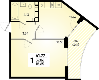 36,8 м², 1-комнатная квартира 6 208 160 ₽ - изображение 11