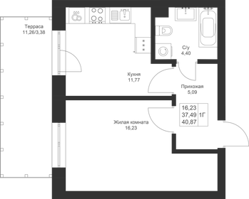 40,6 м², 1-комнатная квартира 6 734 620 ₽ - изображение 96