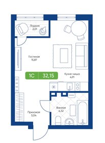 29,6 м², 1-комнатная квартира 3 690 000 ₽ - изображение 72