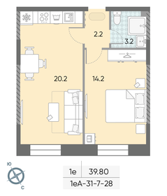 36,3 м², 2-комнатная квартира 17 750 000 ₽ - изображение 80